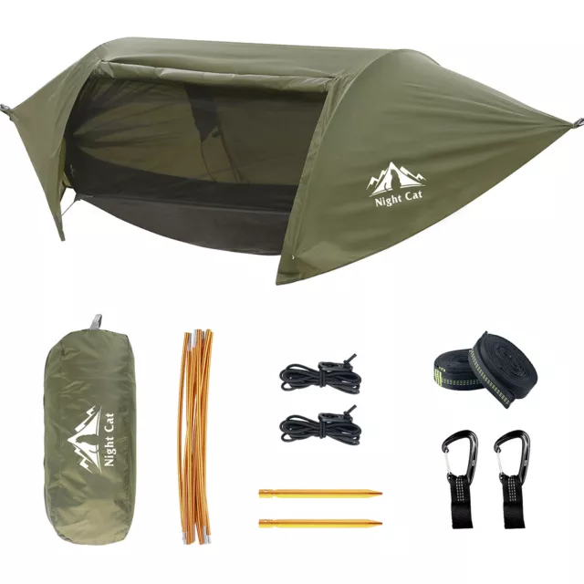 Double Person Travel Camping Tent Hanging Hammock With Mosquito/Bug Net Rain Fly