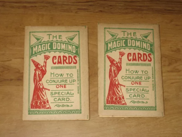 Lot Of 2 1920's Cracker Jack Paper Prize,Premium-Magic Domino Cards