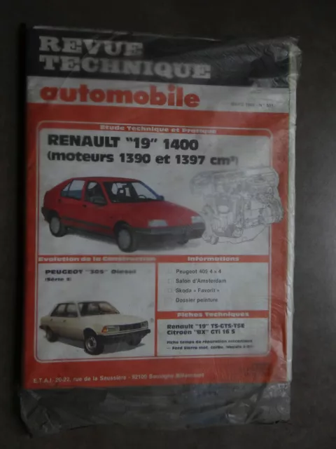 Revue Technique Automobile Rta Renault 19 Peugeot 305 Citroen Bx Gti 1989