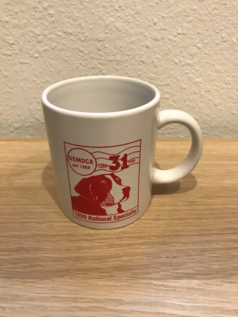 Vintage 1999 National Specialty Greater Swiss Mtn Dog Ceramic Coffee Mug + stamp
