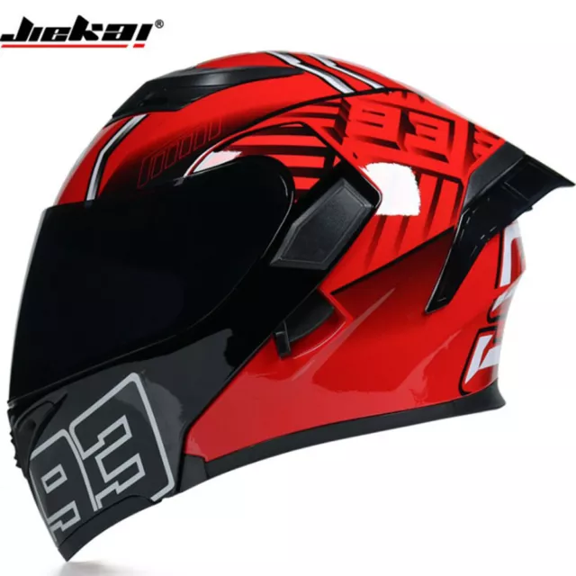 DOT Motorcycle Helmet Flip Up Full Face Modular Helmet w/Dual Sun Visor&Spoiler