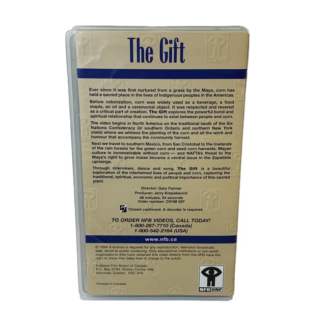 THE GIFT National Film Board Canada VHS Cassette 1998 NFB Video 19.88 PicClick CA