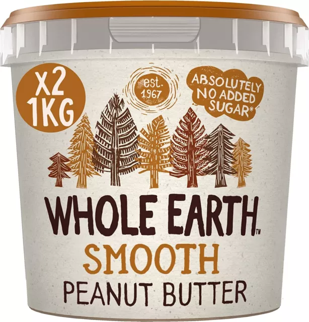 TUTTA LA TERRA Burro di arachidi Naturale Liscio Spread 1 kg x 2 Vegan Senza Glutine