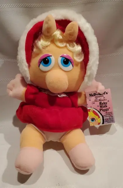 Baby Miss Piggy Plush Muppet Jim Henson 1987 11” Tall