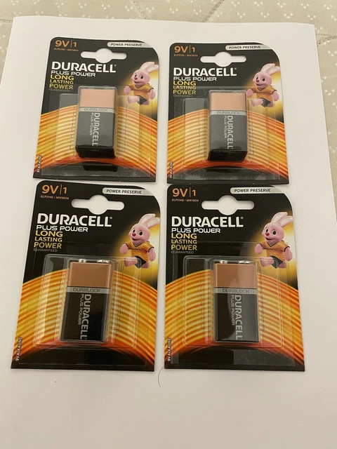 4 Piles Duracell PLUS POWER 9v