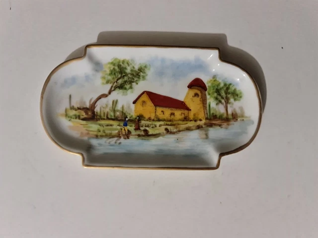 Ancien vide poche en porcelaine de Limoges - Signé G. Thiebault - XXe