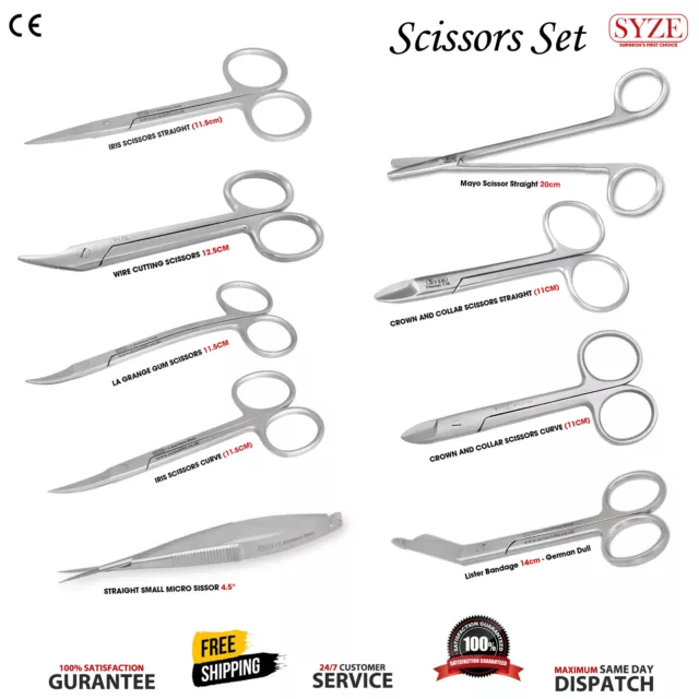 Medical Nurse Operating Dissecting Noyes Spring Dissection Surgical Scissor SYZE