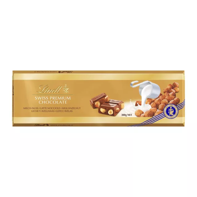 2x 300g Lindt Schokolade Milch Haselnuss Tafel Maxiformat Geschenk NEU MHD 10/24