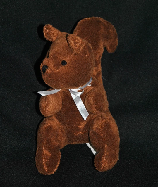 Peluche Doudou Ecureuil Brun Marron YVES ROCHER LBVYR Ruban Crème 20 Cm NEUF