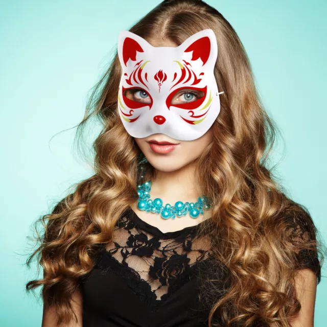 10pcs Animal Masquerade Paper Mache DIY Masks - Cat Half Mask-NC