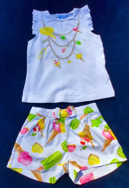 Girl 4-5 Designer Mayoral Top and Shorts Bundle Outfit  - RRP: £65