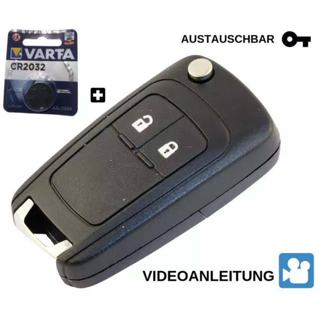 2x Auto Ersatz Schlüssel Gehäuse für Opel Adam Antara Ampera Astra