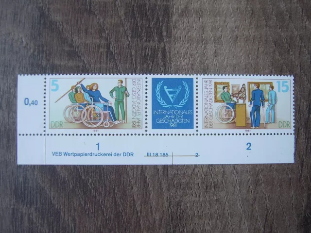 DDR; Mi.-Nr. 2621/22 mit FN 2 und Druckvermerk, postfrisch