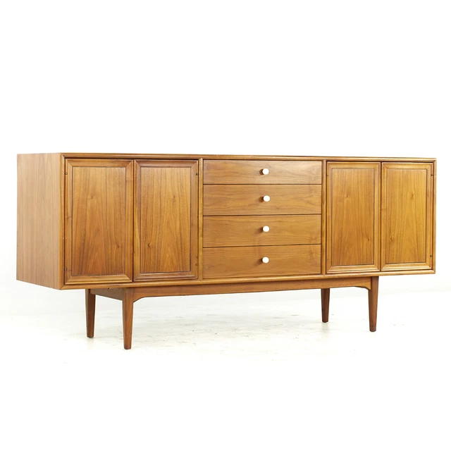 Kipp Stewart for Drexel Declaration Mid Century Walnut Buffet Credenza Kipp Stewart for Drexel Declaration Mid Century Walnut Buffet Credenza
