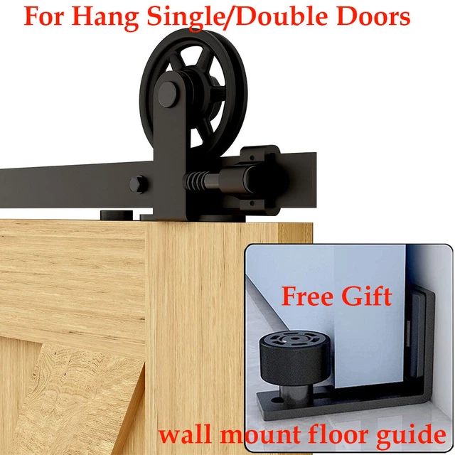 4FT -20FT Sliding Barn Door Hardware Track Single/Double Door Kit, Home/Kitchen