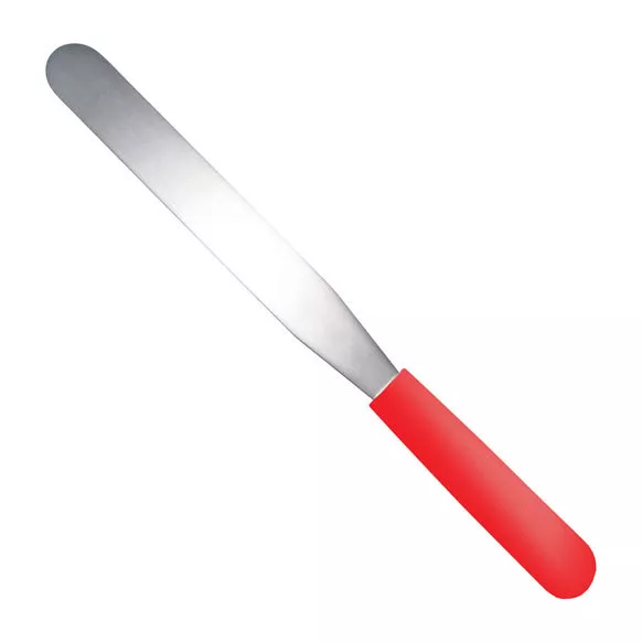 Large Red Cake Spatula 8" Stainless Steel Palette Knife Spreader Hygienic