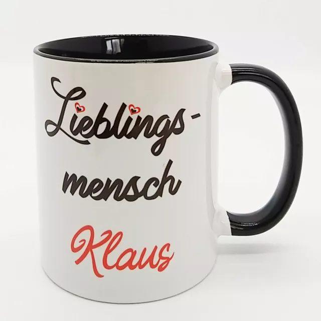 personalisierte Kaffee-Tasse Lieblingsmensch Namen Kaffeebecher Namenstasse