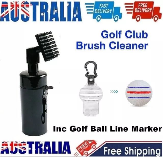 1PC Golf Club Cleaning Brush Reel Groove Cleaner With Extrusion Water Bottle AU