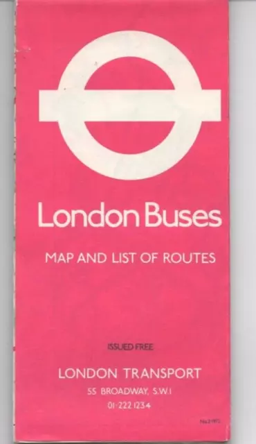 London Transport - London Buses - Map And List Of Routes - No. 2/1972