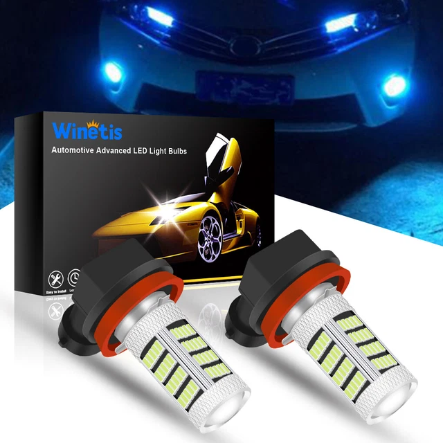2x H8 H11 H9 Fog Lights 92-SMD 8000K Ice Blue Super Bright LED Driving Bulb DRL