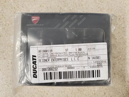 Oem Genuine Ducati New Kit Billet Brake & Clutch Fluid Reservoir 96180011A