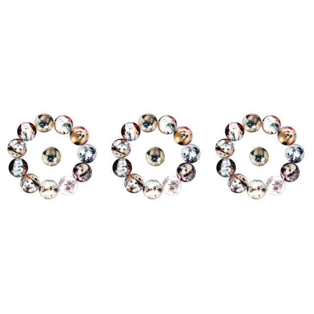 3x Dome Cabochons Glas Mosaik Perle Flatback Dome Cabochons Cabochons Edelstein 8