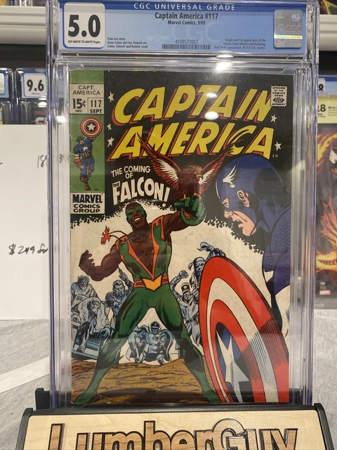 CGC 5.0 Captain America#117 MEGA KEY! 1st App & Origin Of Falcon 1st App Redwing
