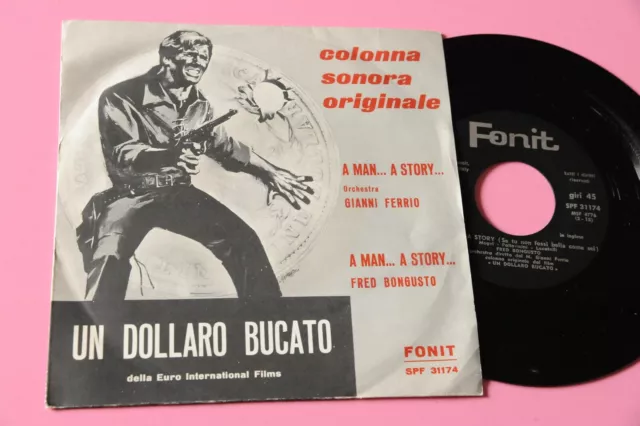 "Gianni Ferrio Fred Bongusto 7"" Un Dollaro Bucato Orig 1965 Ost Nm"