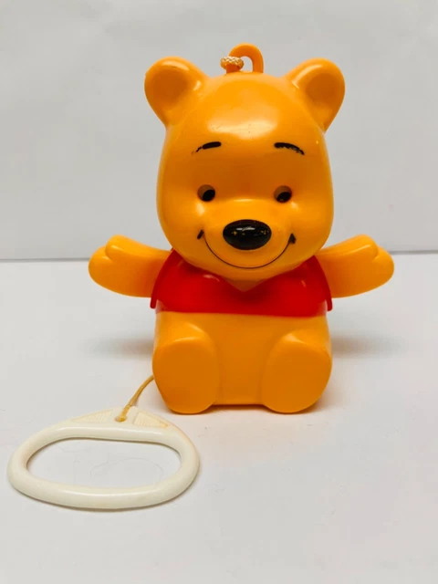 Vintage Winnie the Pooh Musical Crib Toy with Pull String Walt Disney Works BIN6