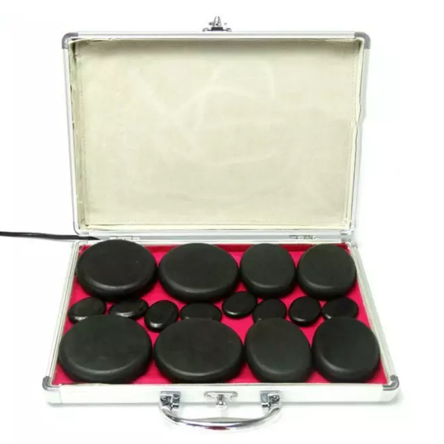 16pcs Hot Stone Set Basalt Massagesteine für professionelle Massagetherapeuten