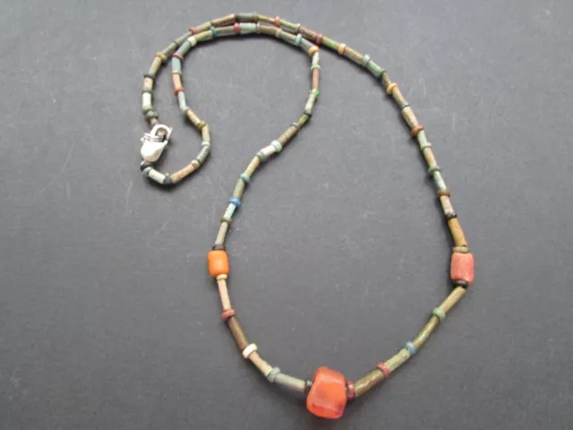 NILE  Ancient Egyptian Amulet Mummy Bead Necklace ca 600 BC