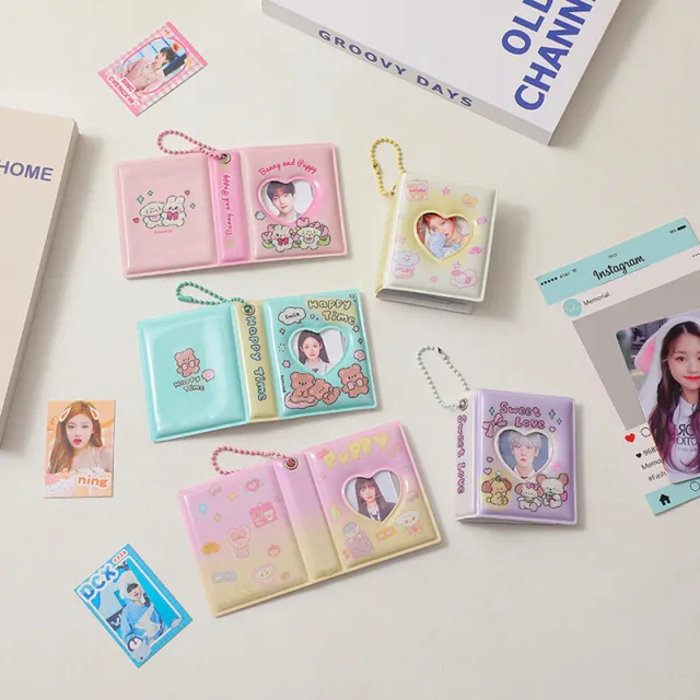 Mini Photo Album PVC Porte-cartes de nom transparent 32 poches Kpop Card Binder