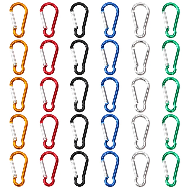 30pcs Mini Aluminum Carabiner Spring Clip 2"Snap Hook Keychain