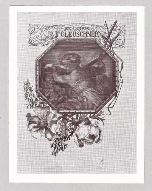 Exlibris Dr. G.Leuschner Ex-Libris Ex Libris Hanns Bastanier Cliché