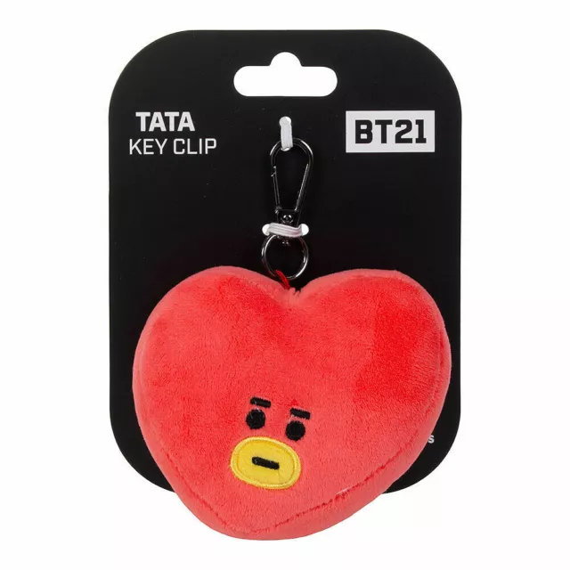 BT21 BTS Tata Head Rojo Llavero 3,5 pulgadas Totalmente Nuevo