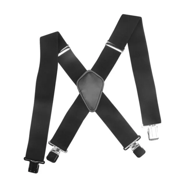 Adjustable Elastic General Pants Cross X-Type Suspender Strap Leather Crosspatch