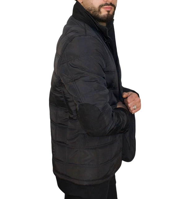 Giubbotto Invernale Uomo Giacca Slim Piumino Imbottito Trench Elegante Blu Nero 3