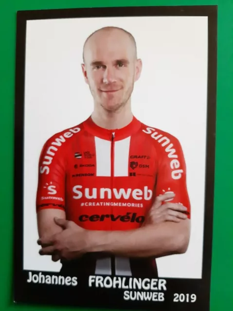 CYCLISME carte cycliste JOHANNES FROHLINGER équipe SUNWEB 2019