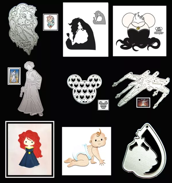 Metal Cutting Dies Card Making Fairy Disney Mickey Mouse Villains Princess