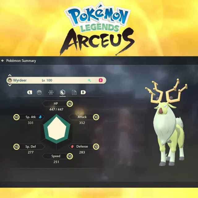 Pokemon Legends Arceus Shiny Alpha Gardevoir Max Effort Levels 6IV