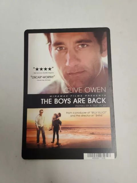 The Boys Are Back  BLOCKBUSTER SHELF DISPLAY DVD BACKER CARD ONLY 5.5"X8"