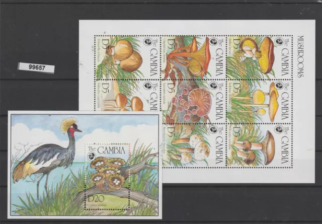 Gambia 1994 Flore Champignons 9 Val + 1 Bf MNH MF99657