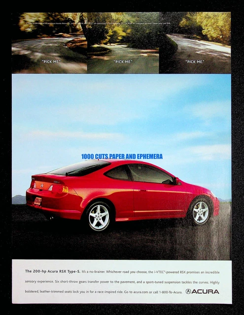 Honda Acura RSX Type-S Sports Car 2004 Trade Print Magazine Ad Poster ADVERT