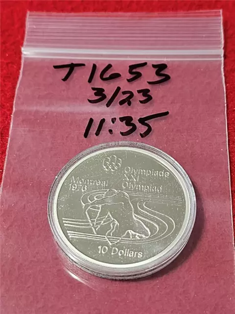 Canada 1976 MONTREAL OLYMPICS 1.44 ASW 10 Dollars Olympic CANOEING        #T1653