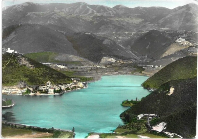 CARTOLINA DI TERNI ,LAGO DI PIEDILUCO - ACQUARELLATA viaggiata