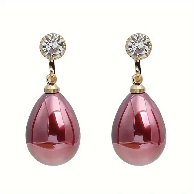 Boucles D'oreilles Gefor Plaquées Or Motif Couronne Avec Perle Incrustée - Neuf Avec étiquettes