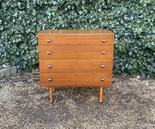 Vintage Avalon Teak Mid Century Chest Of Drawers