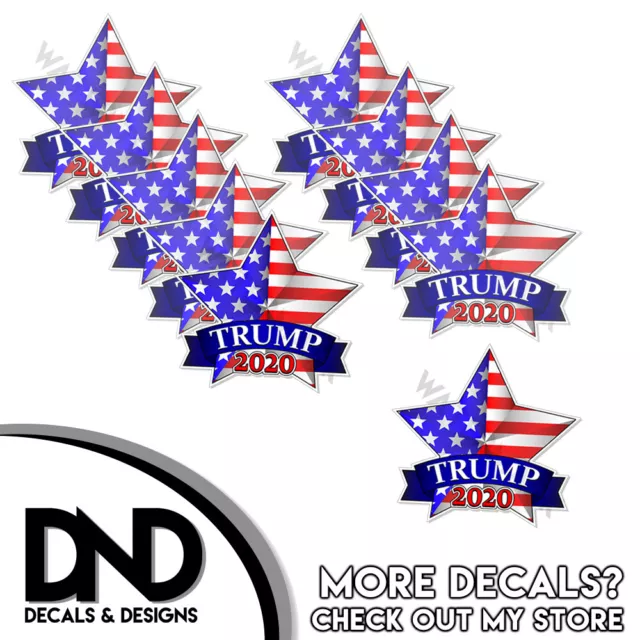 Trump 2020 Decals Helmet Stickers Keep America Great Star Pro Trump 2" - 10 Pack