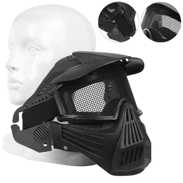 Airsoft Tactical CS Safety Protect Full Face Mask ABS Metal Mesh Guard Mask Gift