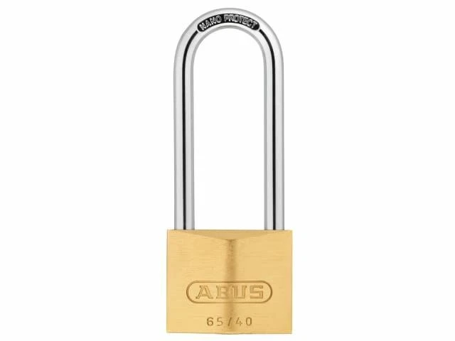 ABUS Cadenas en laiton de 65/40 mm, longue manille de 63 mm, à clé identique 406